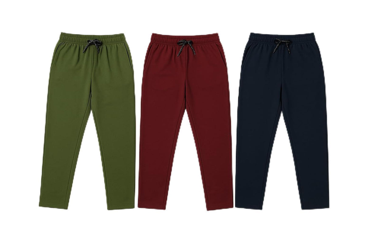 Kids Track Pants For Boys & Girls | Pack Of 3 | Soft Cotton Lower With Zipper Pocket & Drawstring Waistband Multicolor (In, Age 13-14