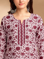 Lookmark Kurta Set: Vibrant For Every Occasion! Add A Pop Of Color To Your Wardrobe With Our Printed Kurti Pant Sets! Maroon