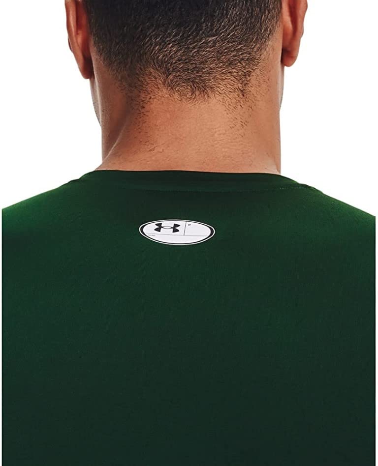 Under Armour Men's Armour HeatGear Compression Short-Sleeve T-Shirt , Forest Green (301)/White, Large