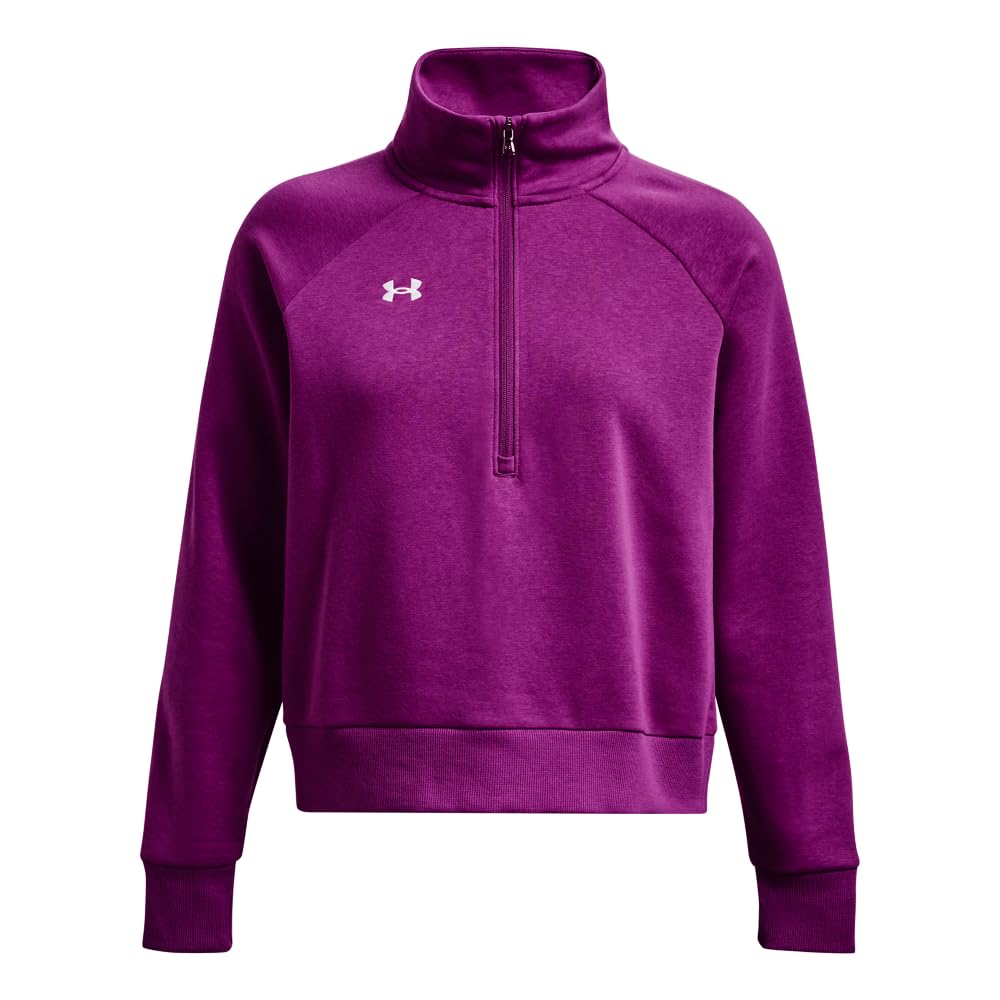 Under Armour womens Rival Fleece Half Zip, (573) Mystic Magenta / / White, 3X