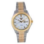 Seiko Mens SNKK94 Two Tone Stainless Steel Analog with White Dial Watch