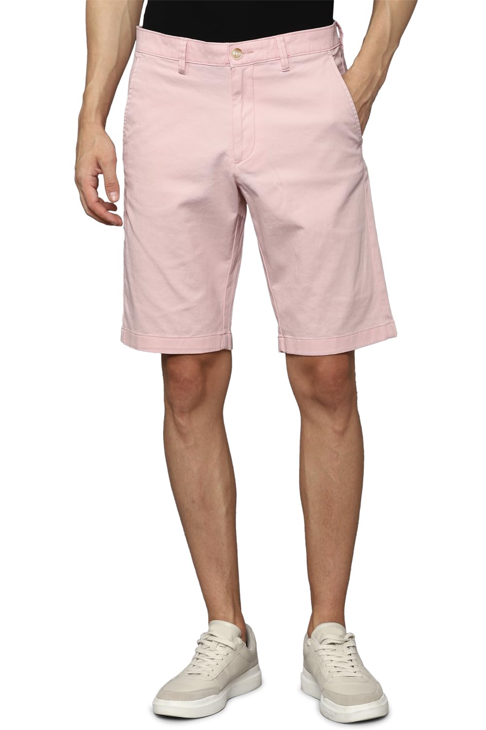 Allen Solly Men Slim Fit Solid Casual Cotton Linen Shorts