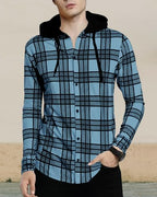 Noble Monk MenS Checkered Regular Fit Shirt (T599-Smbl_Sky Melange Black