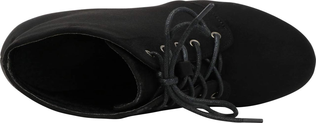 Forever Camille-86 Women's Comfort Stacked Chunky Heel Lace Up Ankle Booties, Black, 8.5