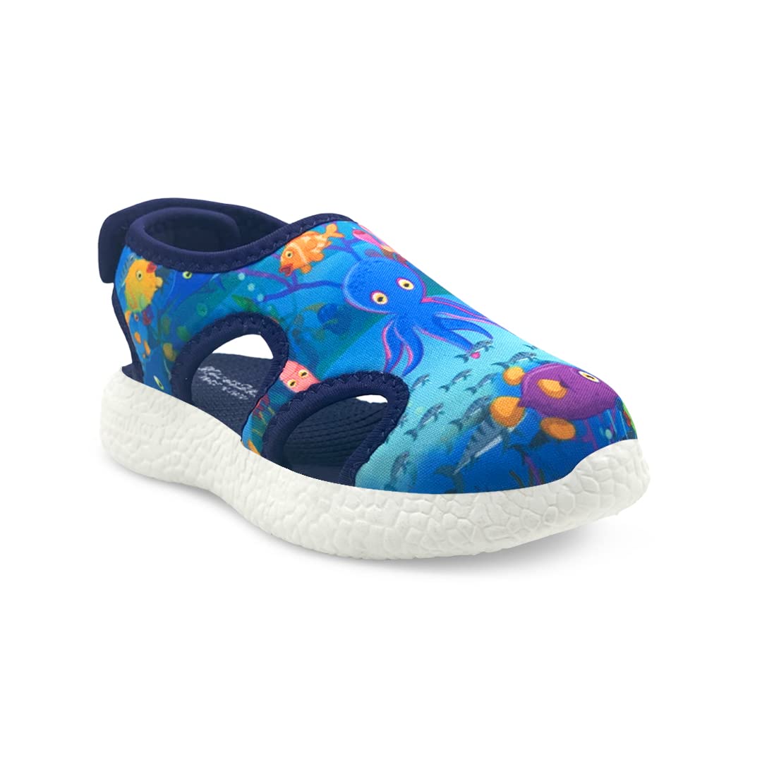 Kazarmax Boys & Girls (Unisex) Sea Life Print Multicolor Sandal (Size : 35) 2