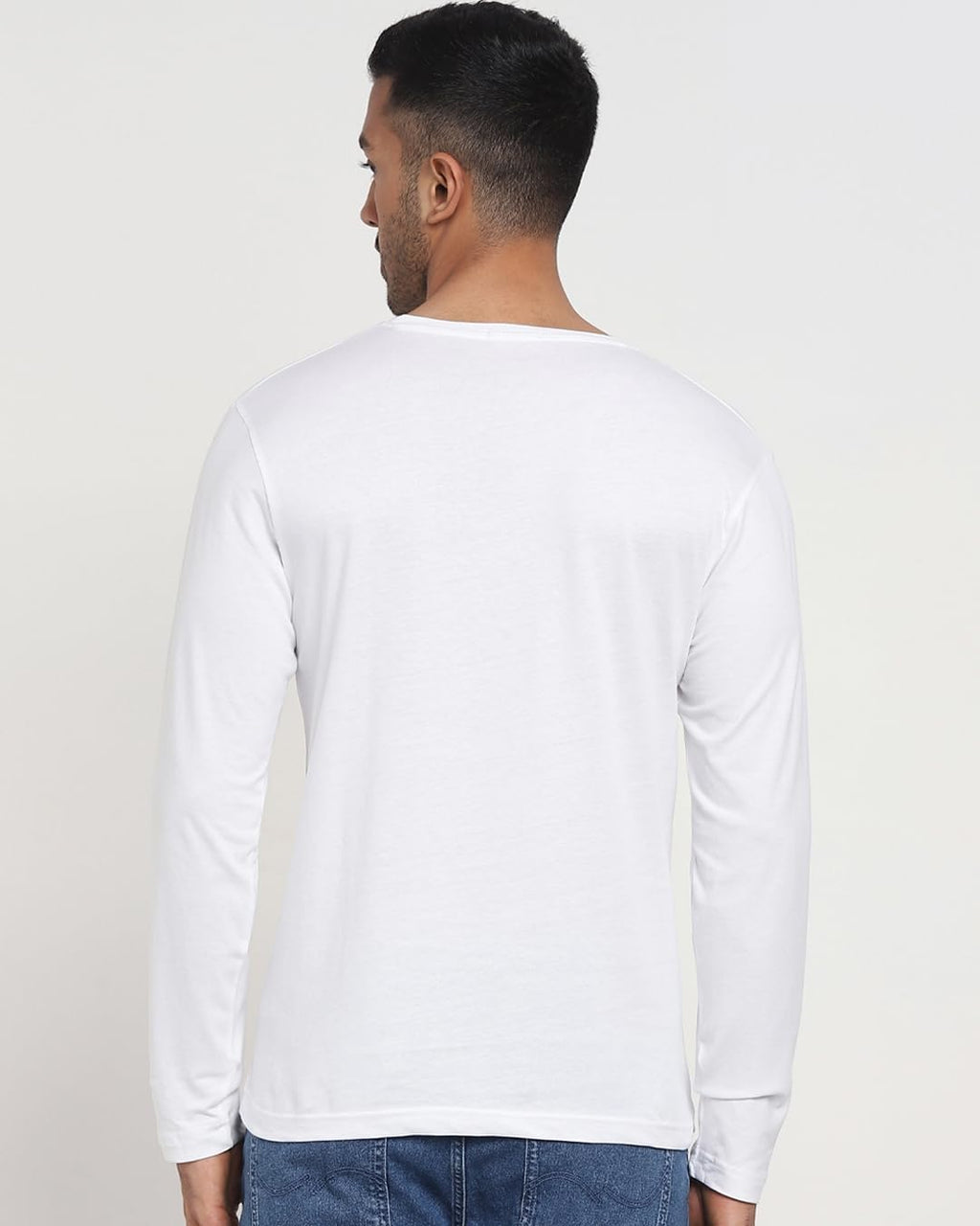 Bewakoof Mens Solid Regular Fit Full Sleeve Round Neck Cotton T-Shirt