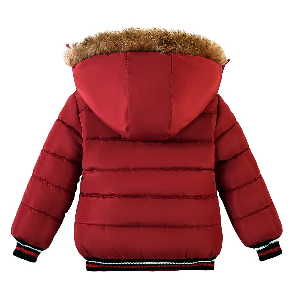 Toddler Boys Down Jacket Winter Jacket Hooded Thickened Warm Snowsuit Coat Parka Outerwear