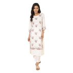 Fabindia Women'S Cotton Regular Kurta (20076999_White-Purple