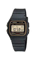 Casio F91WG-9 Men's Retro Black Band Gold Face Alarm Chronograph Digital Watch
