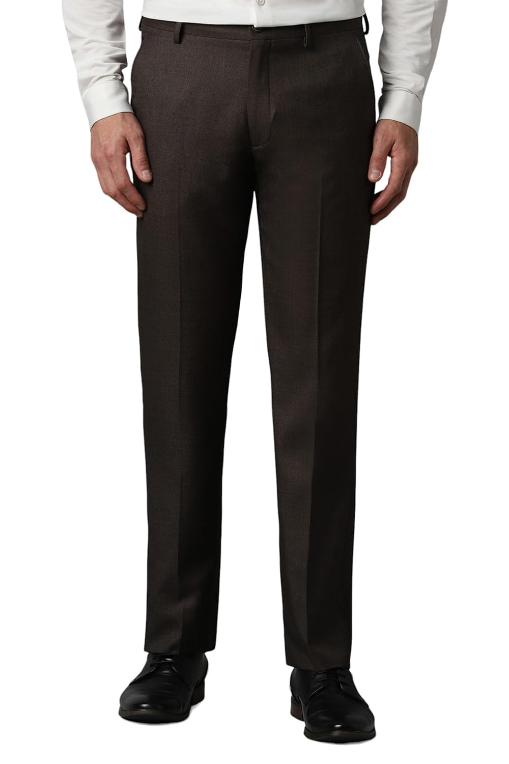 Louis Philippe Men Mid Rise Regular Work Utility Pants (Lptfmrgbf33009_Brown, 36)