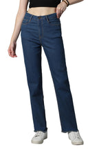 High Star Women Straight Fit High-Rise Clean Look Stretchable Jeans
