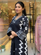 Lookmark WomenS Cotton Blend Zigzag And Dotted Print Kurta Plazzo Set With Dupatta Suitable For Every Indian Occasion (Az-Lm-Og