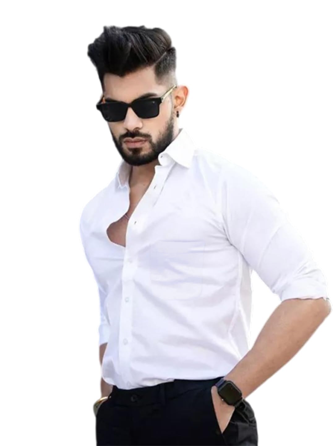 Pinkmint Cotton Spread Collar Long Sleeve Shirt for Men Formal Wear Office Wear Multicolour