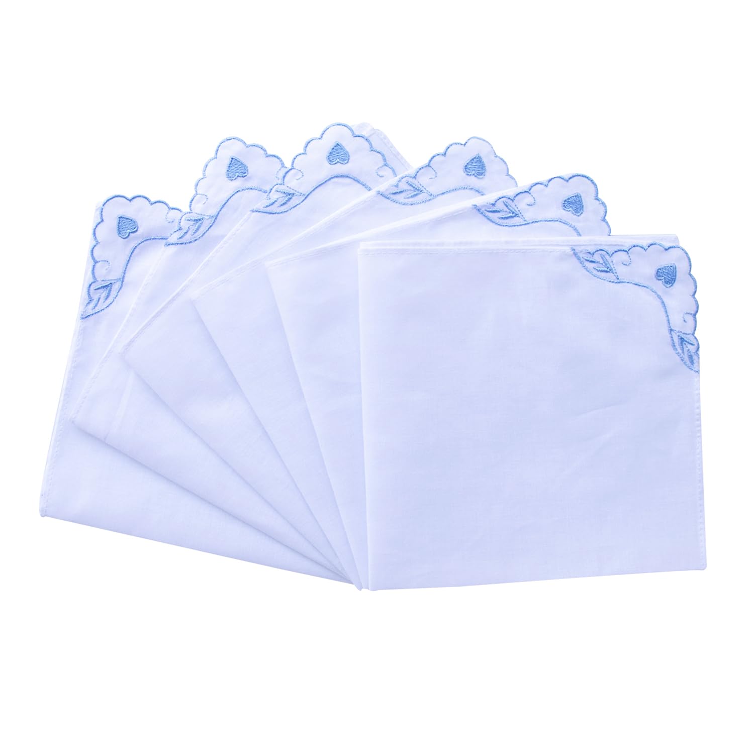 MileyMarla Ladies Embroidery Cotton White Handkerchiefs Lace Wedding Hankies