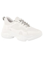 Shoetopia Womens Block Heel Sneakers White (8 UK)
