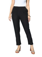 Libas Solid Silk Trousers for Women (PL1507RXL)