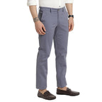 Turtle Men Cotton Stretch Ultra Slim Fit Steel Grey Casual Trouser