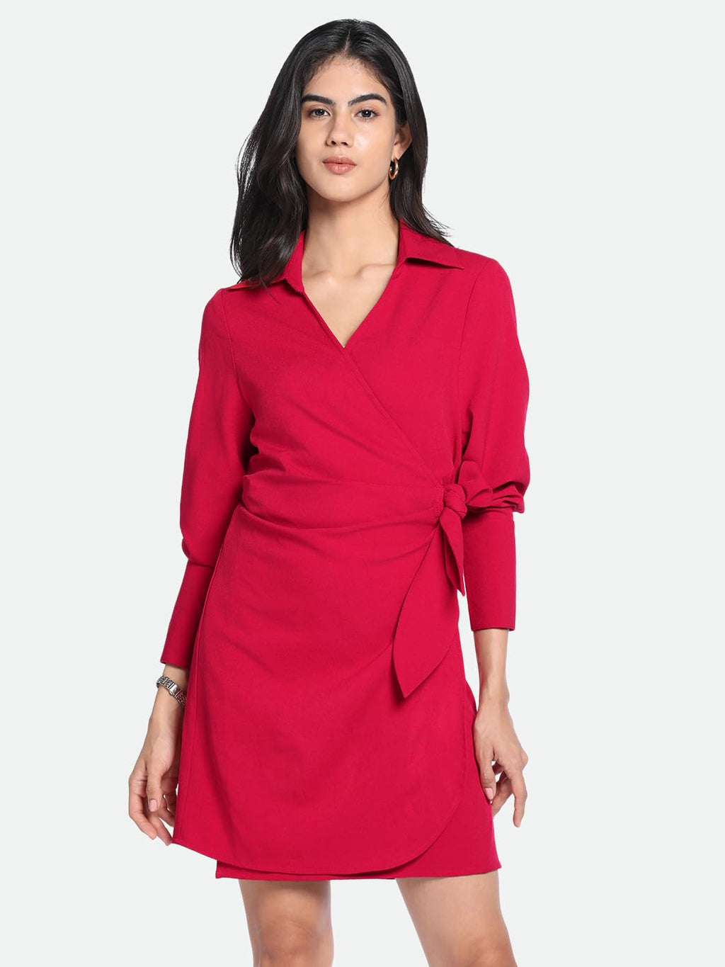 Dennis Lingo Dl Woman Polyester Blend Wrap Knee-Length Dress