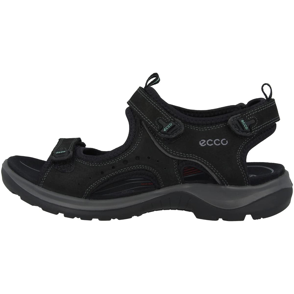 ECCO Women's Yucatan Sport Sandal, Black/Mole/Black Oil Nubuck, 12-12.5