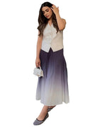 ANNI DESIGNER Womens Rayon Viscose Printed Maxi Dress Set (SARWALA White_XXL_White_XX-Large)