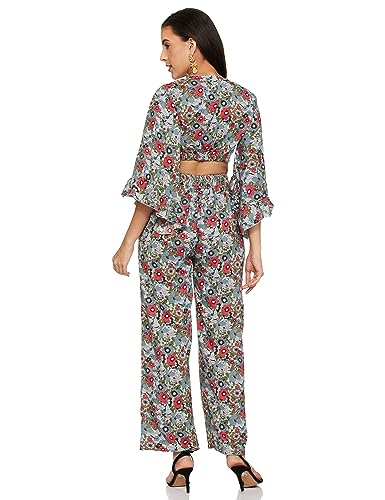Ketch Polyester Women Top With Pant (Suit-Skirt Set Green