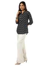 Soch Womens Black Cotton Abstract Print Tunic