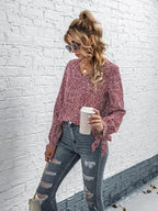 Kotty WomenS Casual Bishop Sleeve Printed Top