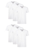 Hanes Mens Cotton, Moisture-wicking V-neck Tee Undershirts, Multiple Packs And Colors, White - 6 Pack, X-Large US