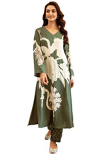 ANNI DESIGNER Womens Rayon Viscose Straight Printed Kurta with Palazzo (Cukari Green-VKS03_S_Green_Small)