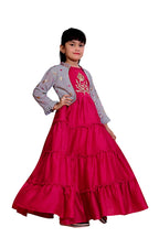 White Button New Jacket Latest Kids Gown for Girls Maxi Dress Rani