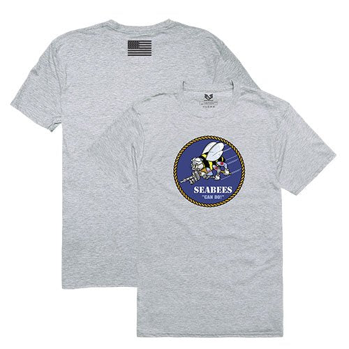 Relaxed Graphic T's, Seabees,H.Grey, 2X