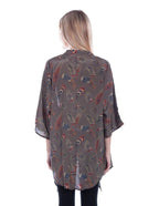 FEATHER POLY CREPE KIMONO