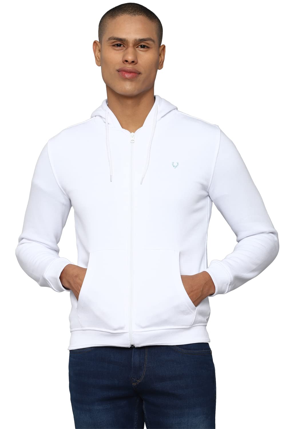 Allen Solly Men Solid Cotton Hooded Hoodie