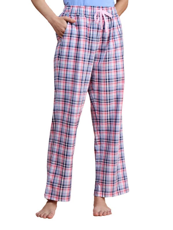Nykd Cotton Plaid Pajama | Adjustable Darwstring | Pocketed - Nys141 - Lavender Plaid-Xxl-1N