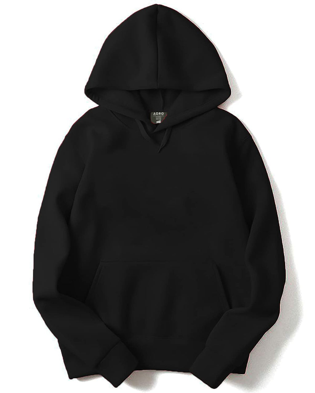ADRO Men's Fleece Hooded Hoodie (H-M-PLN-BL_Black_M)