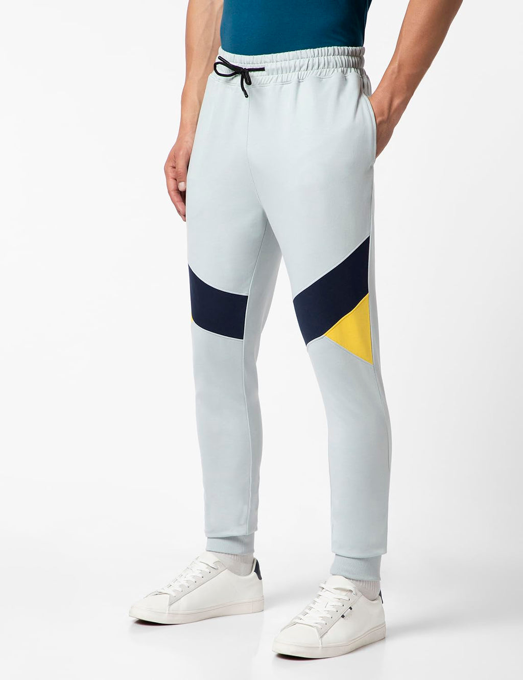 FYLTR Mens Colourblock Joggers with Elasticated Waist and Contrast Drawstrings