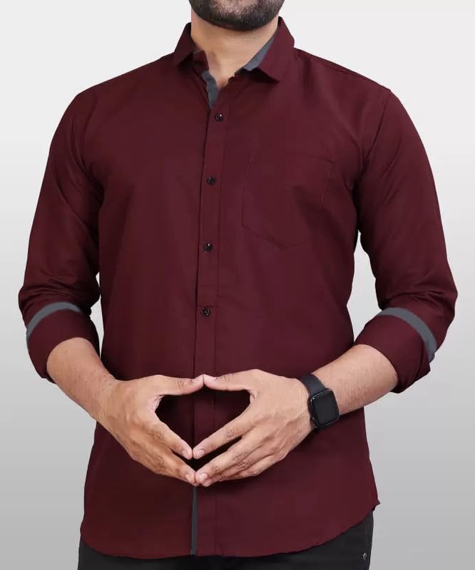 Tee Projekt Casual Cotton Long Sleeve Shirt for Men Formal Wear Regular Wear