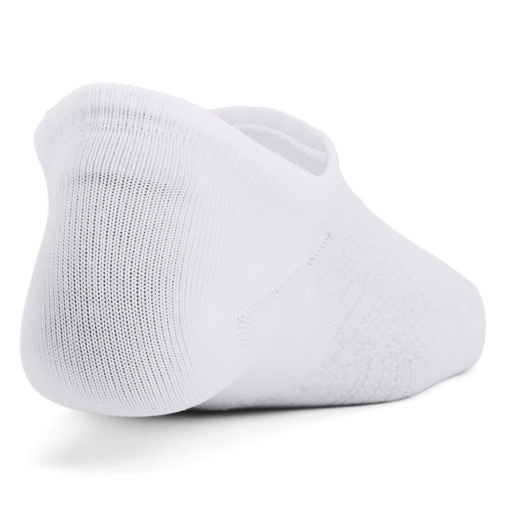 Under Armour Womens Breathe Lite Ultra Low Socks 3 Pack, (100) White/White/Mod Gray, Large