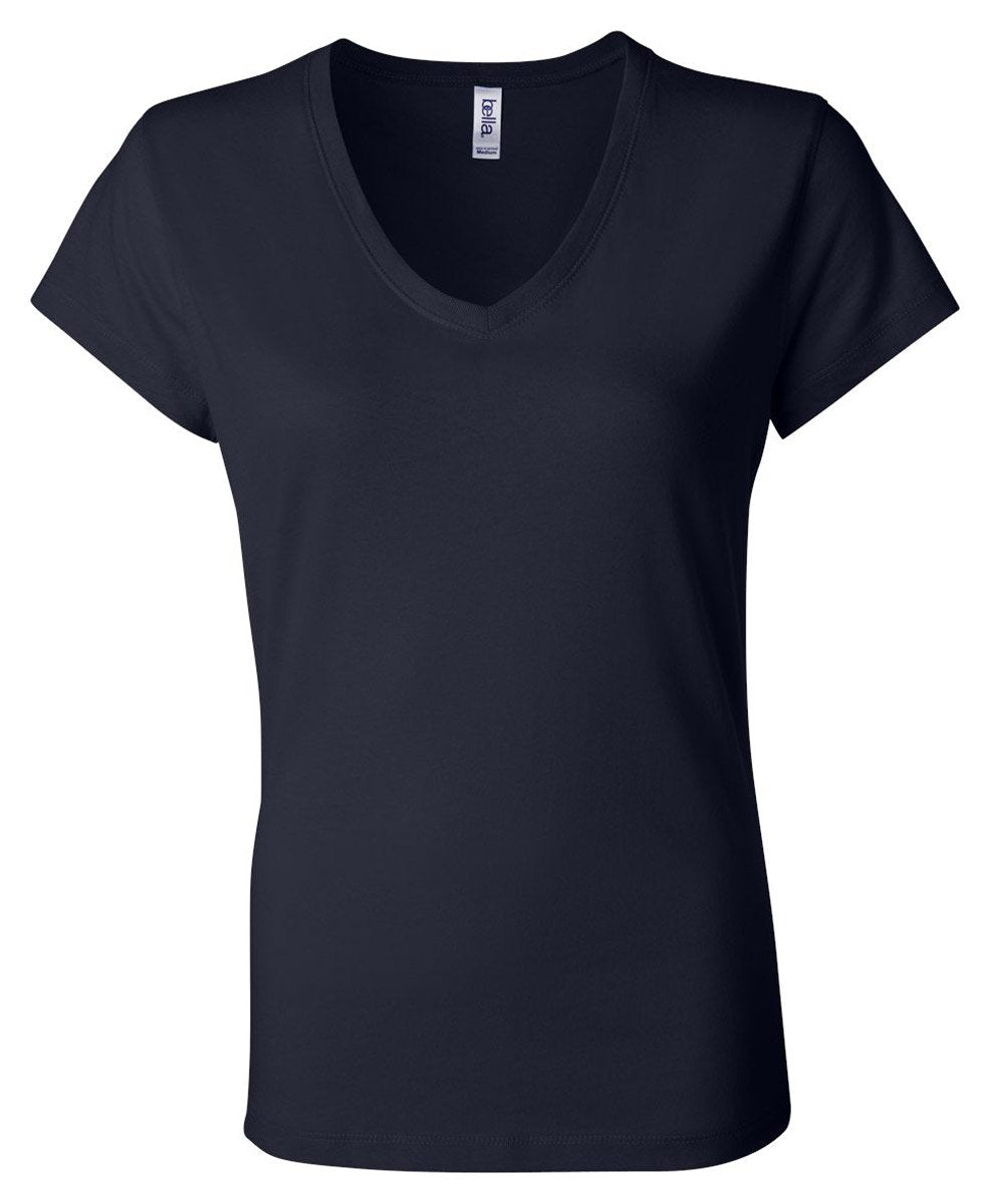 Ladies Jersey Short-Sleeve V-Neck T-Shirt - DARK gRY HEATHER - S(D0102H7WI9T)
