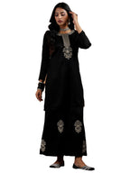 Libas Womens Embroidered Velvet Co-Ord Set For Women