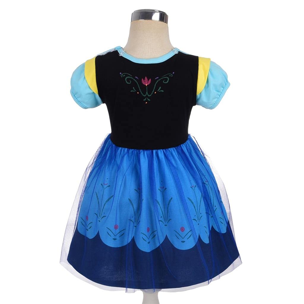 Dressy Daisy Ice Princess Dress Up Clothes Halloween Fancy Party Tulle Skirt Summer Outfit with Cape for Baby Girls Size 12-24 M