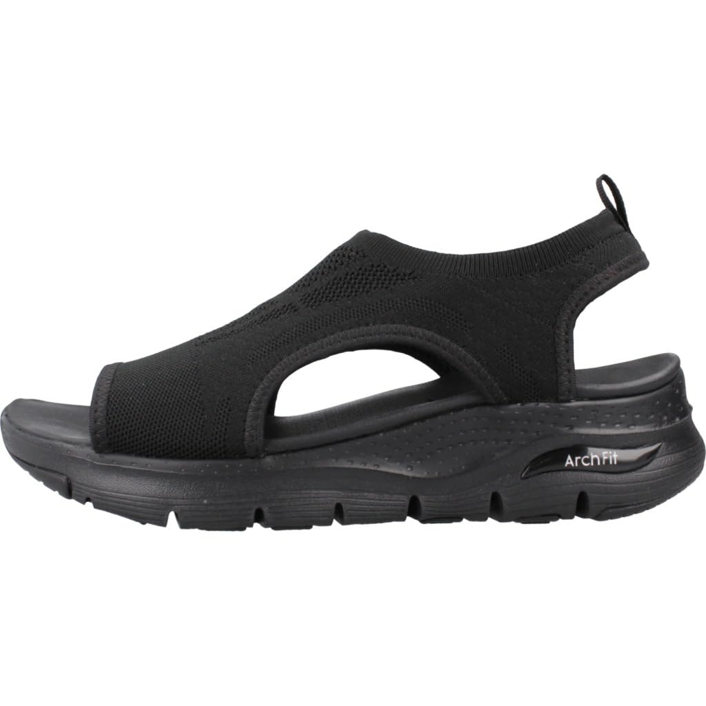 Skechers Women's Arch FIT-City Catch, Black/Black, 6