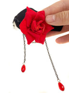 Elegant Retro Rose Flower Collarbone Chain Clavicle Necklace Gothic Lolita Black Lace Collar Choker Ornament Wedding Halloween A