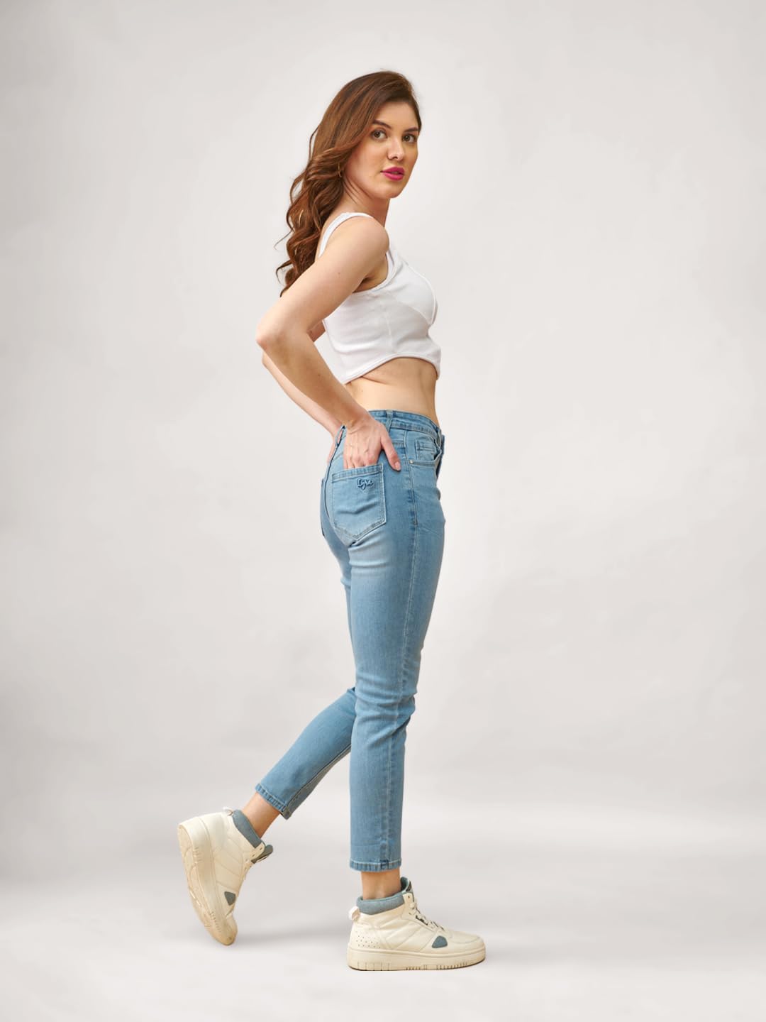 Lyra WomenS Mid-Rise Slimfit Ankle Length Jeans|Stretchable Fabric For Comfort|Trendy & Stylish Denim|Size - 32
