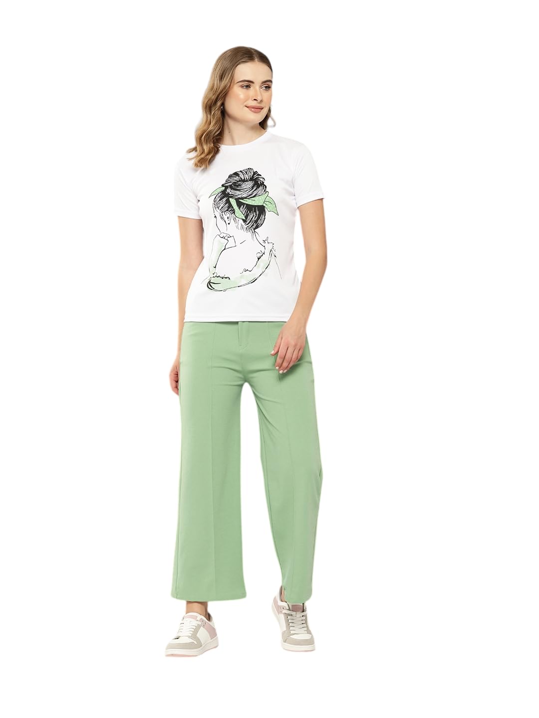 Aarika Womens Casual Green Colour Solid Nylon Pant-(S-XL)-(PANT-W-AD-KV-11-GREEN-L)
