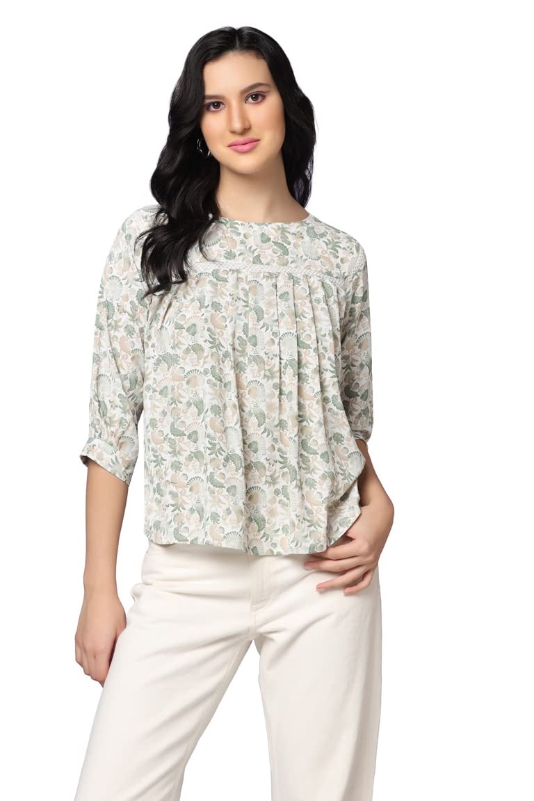 Leriya Fashion Tops For Women || Rayon Floral Printed Western Tops For Women || Casual Tops For Women || Front Plated Tops || Id