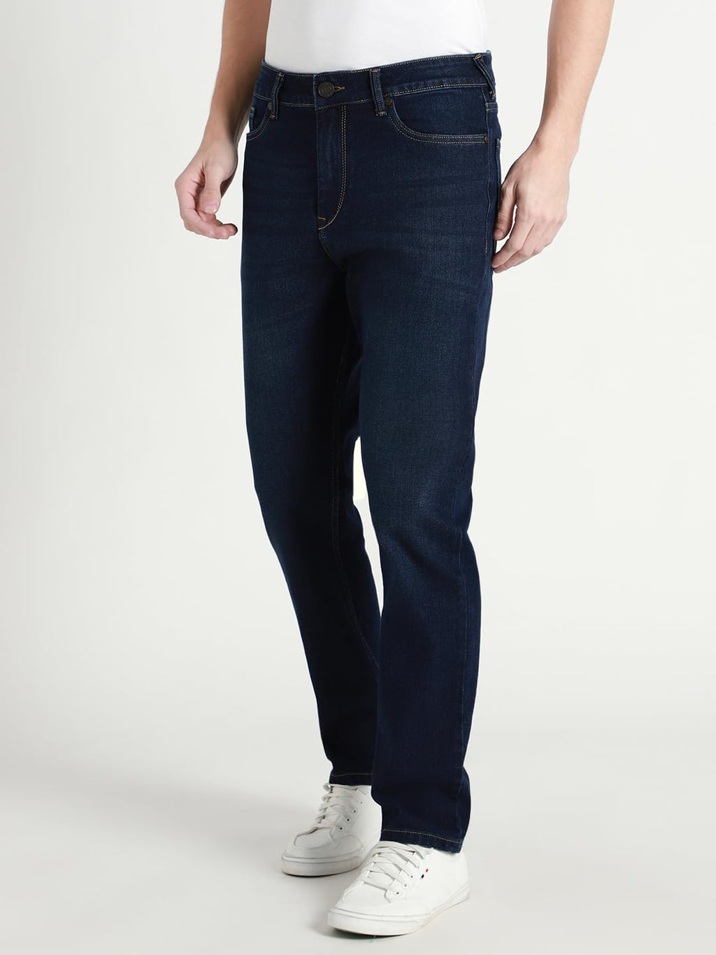 Dennis Lingo Mens | Mid Blue| Washed | Mid Rise | Straight | Jeans