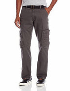 Wrangler Authentics Men's Premium Relaxed Fit Straight Leg Cargo Pant, Anthracite Twill, 33W X 32L