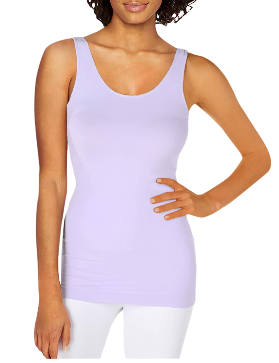 NIKIBIKI Women Seamless Premium Classic Tank Top, Made in U.S.A, One Size (Little Lilac)