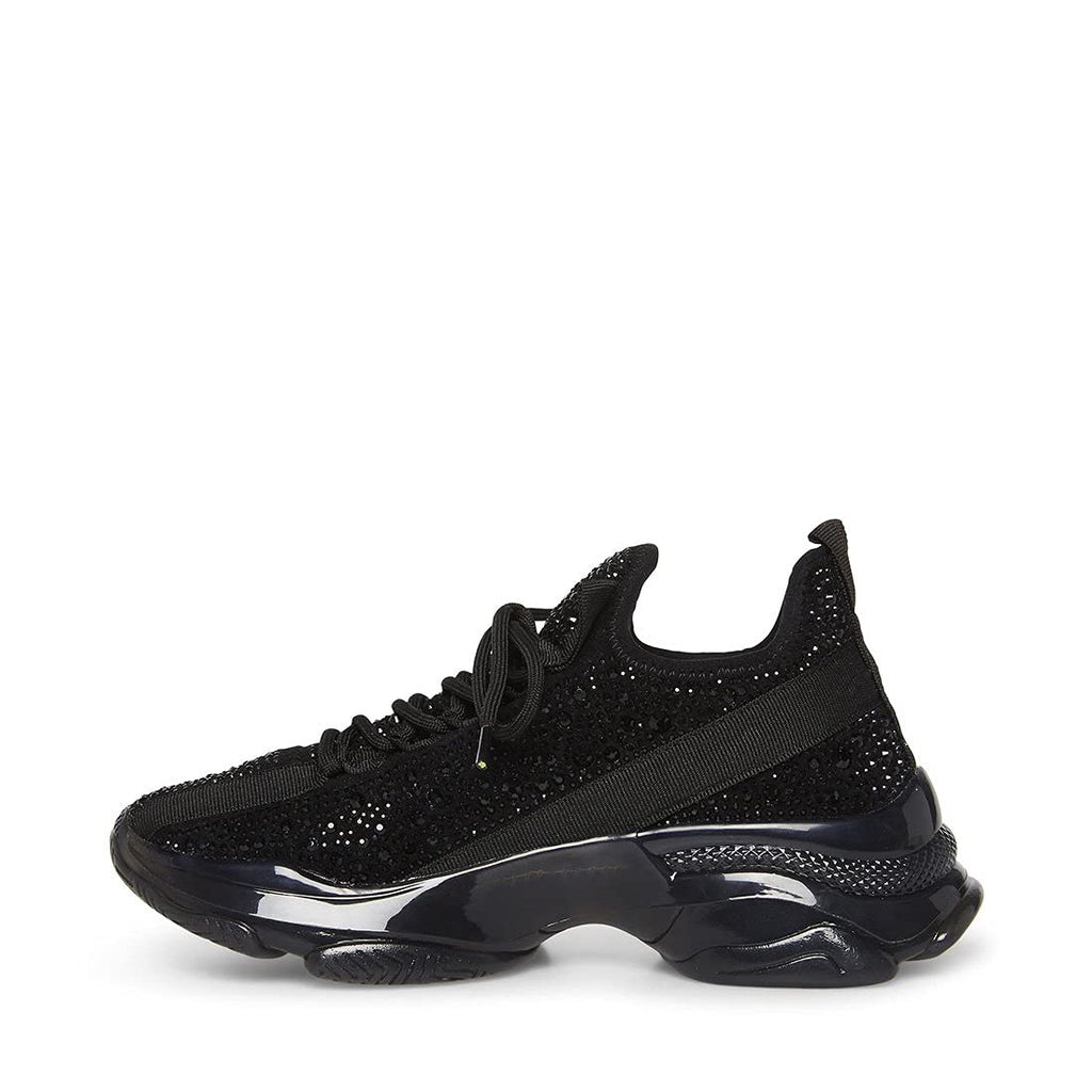 Steve Madden Women's Maxima Sneaker, Black, 9